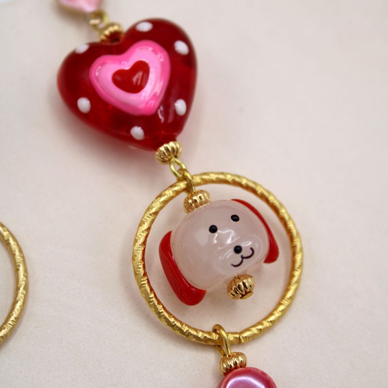 Dogs In Love Gold Earrings image