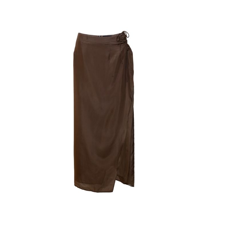 Dolce Vita Brown Silk Maxi Skirt image