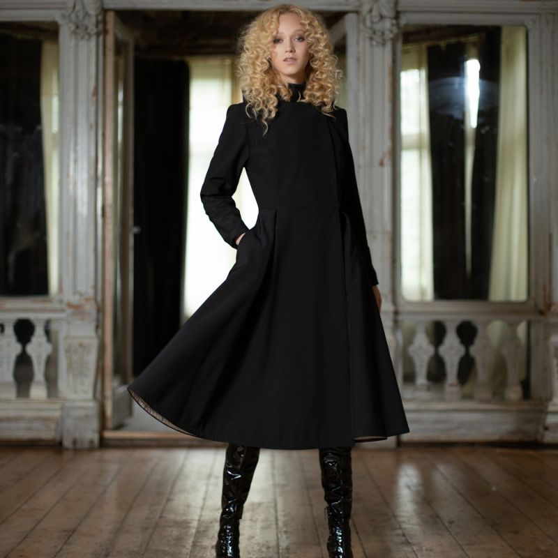 Double Breasted Coat With Belt In Black: Queen Of Spades | RainSisters ...