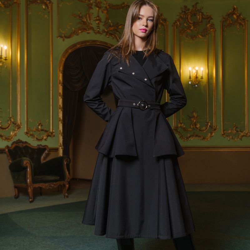 Black Trench Coat For Spring: Timeless Black image