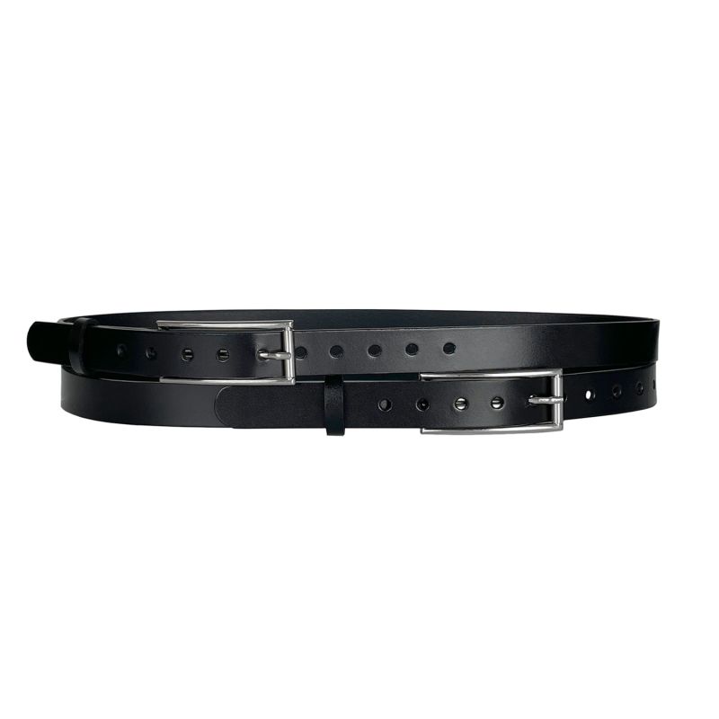 Double Buckle Leather Belt image