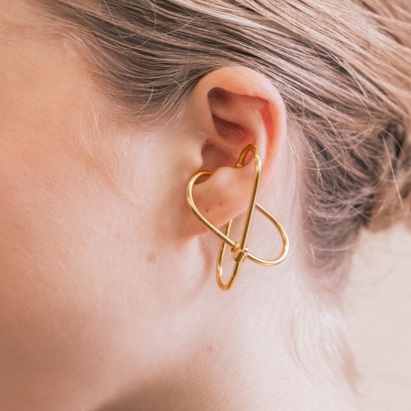 Double Oval Ear Cuff - Gold image