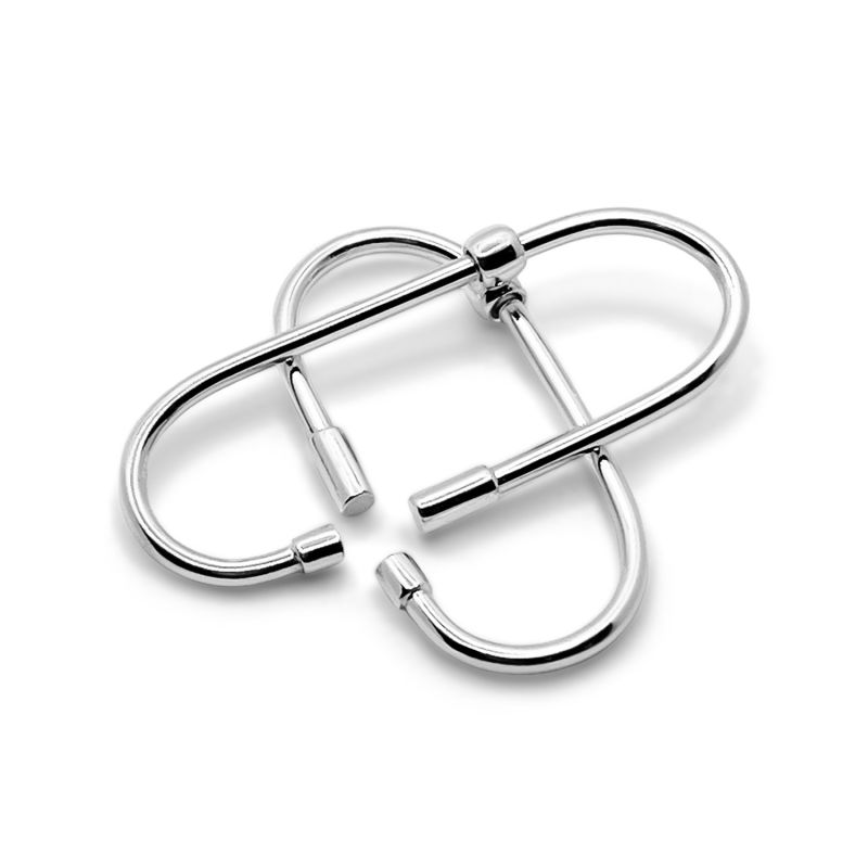 Double Oval Ear Cuff - Silver image