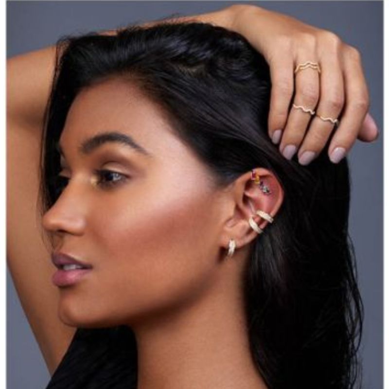 Double Row Ear Stacker Yellow Gold/Gold Joubi Wolf & Badger