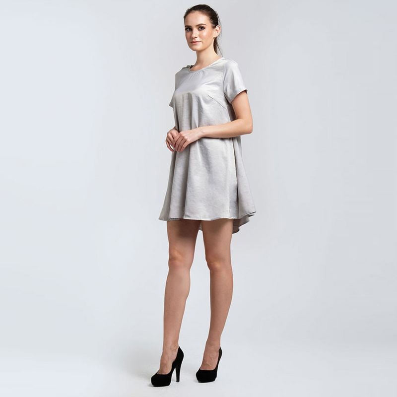 Pascale Cowl Back Short Dress In Light Sage Green image