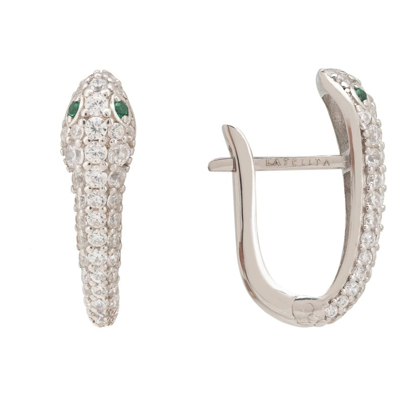 Snake Huggie Hoops Silver LATELITA Wolf Badger
