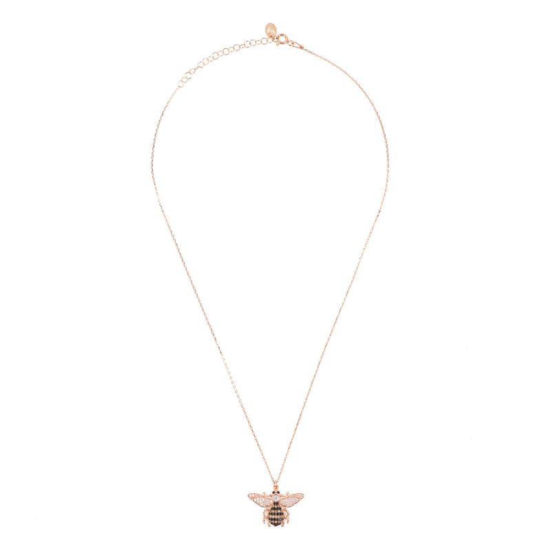 Honey Bee Pendant Necklace Rosegold image