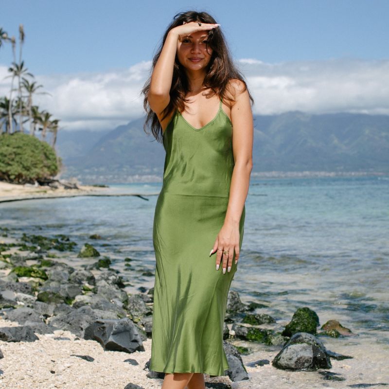 The Prairie Sundrop Slip Dress - Green image