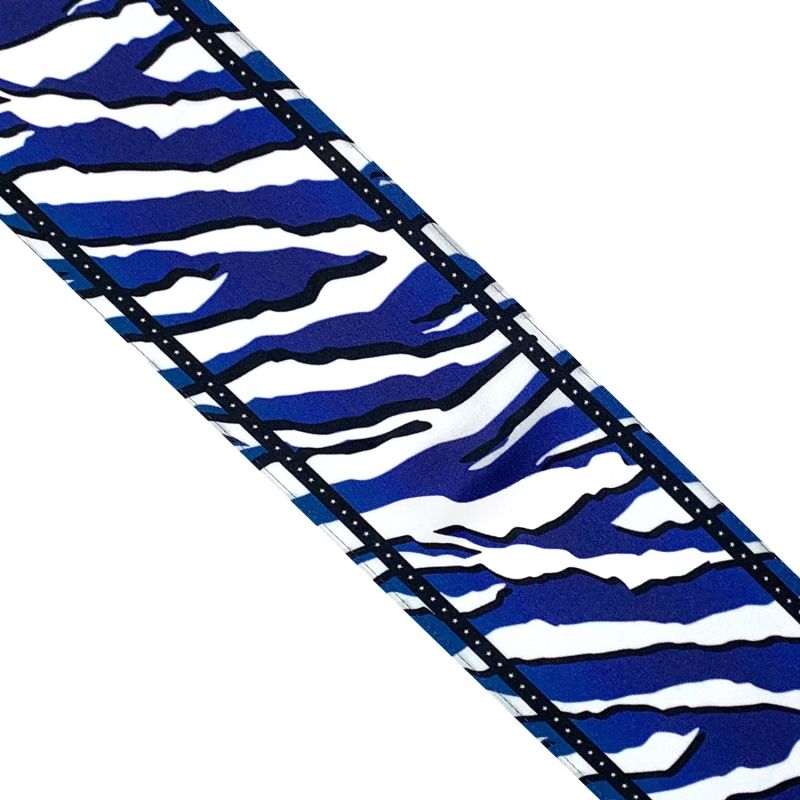 Wild Tiger Silk Neck Scarf Electric Blue image