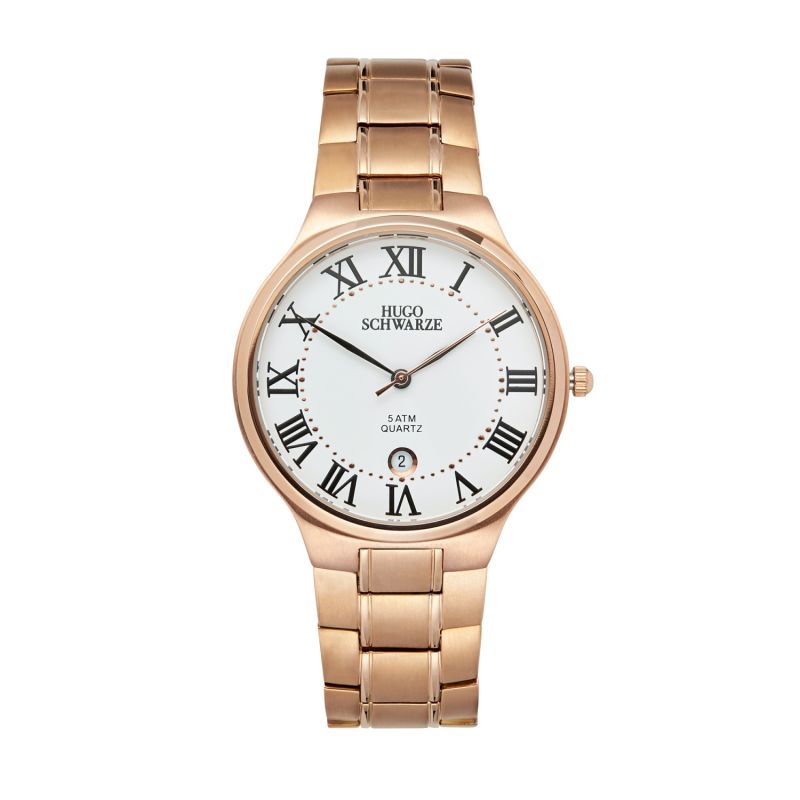 Hugo Schwarze Kahlo Rose Gold and White Bracelet Watch Mens image