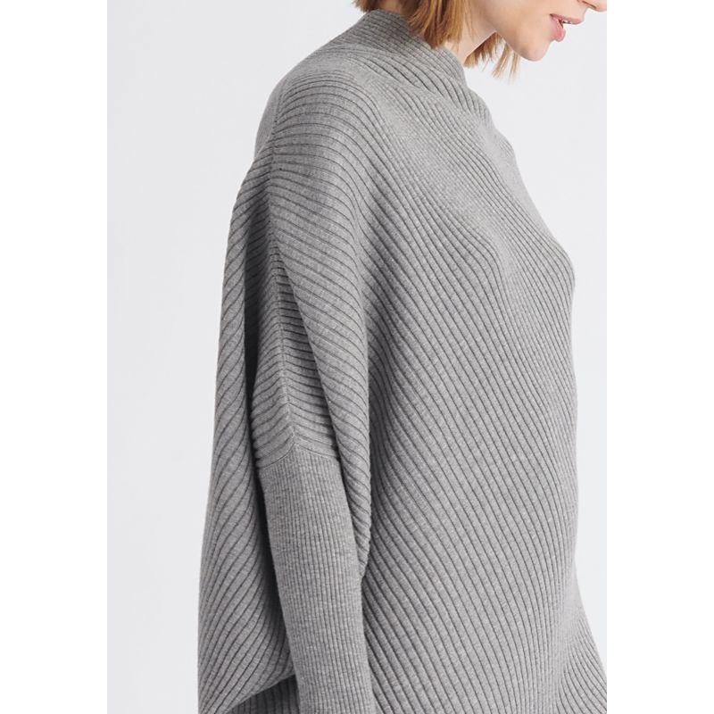 Draped Jumper Dress In Grey PAISIE Wolf & Badger
