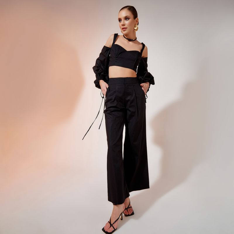 Straight Cotton Poplin Pants - Black | Avenue 8 | Wolf & Badger Straight Cotton Poplin Pants - Black | Avenue 8 | Wolf & Badger