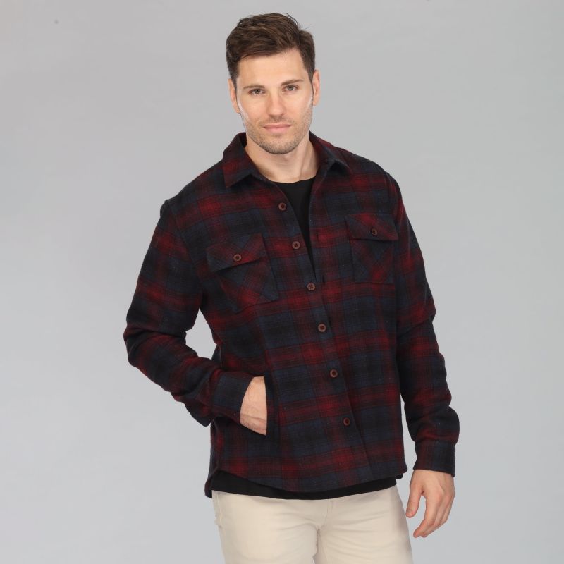 Dried Plum Navy Check Shacket image