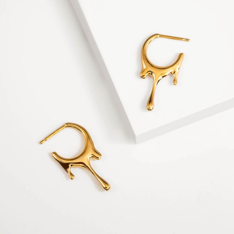 Dripping Circular Gold Vermeil Xs Hoop Earrings image