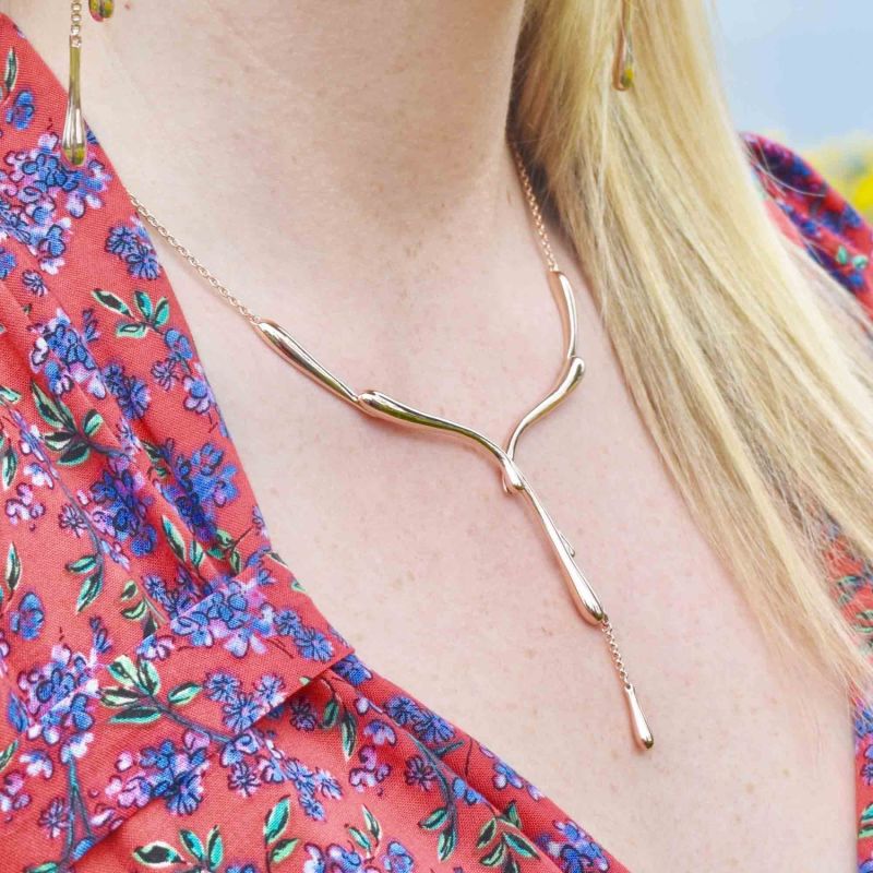 Dripping Necklace In Rose Gold Vermeil Lucy Quartermaine Wolf & Badger