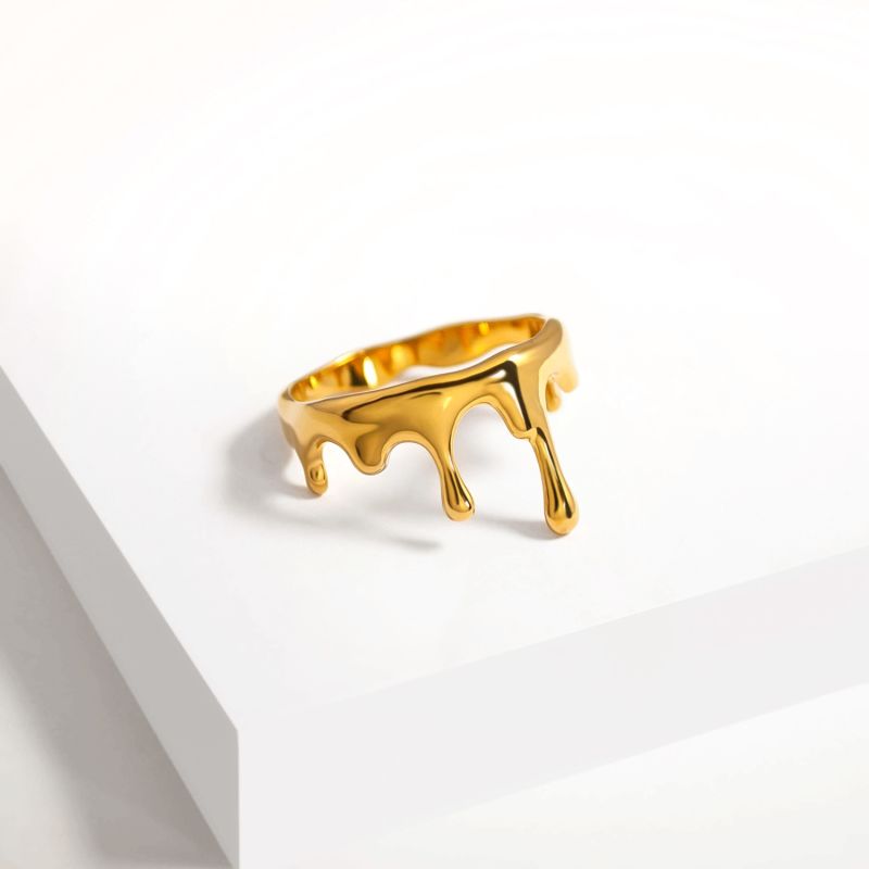 Dripping Small Gold Vermeil Ring image