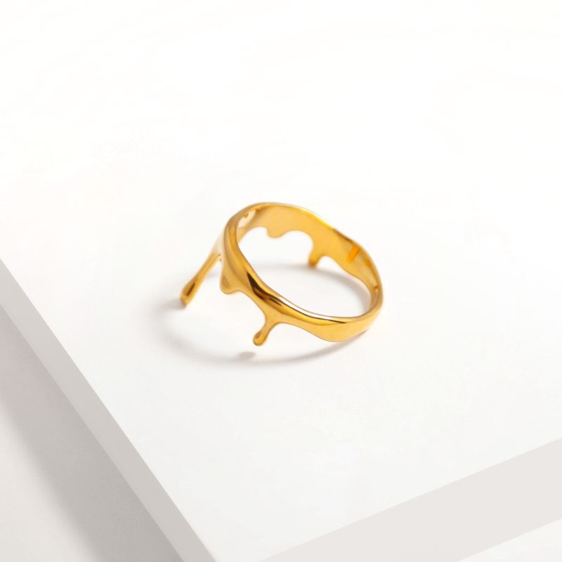 Dripping Small Gold Vermeil Ring image