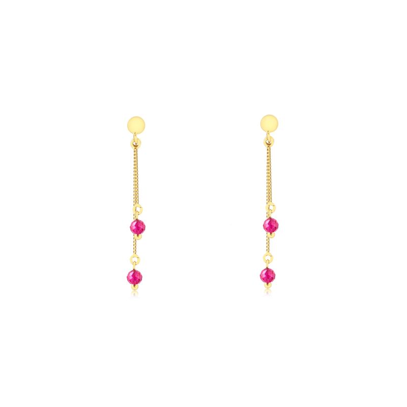 Drop Chain Earrings With Coridon image