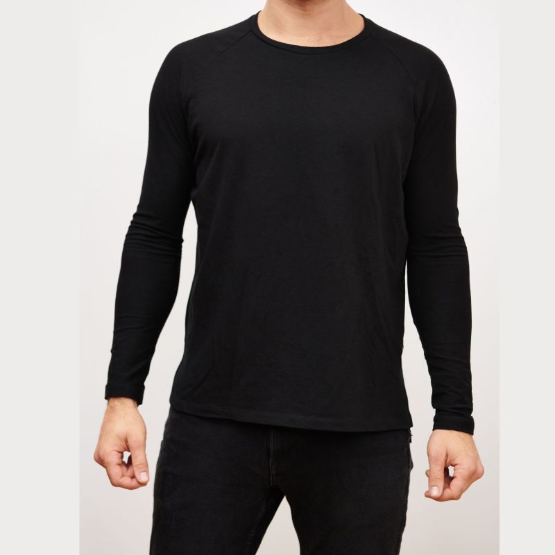 Drop Cut Hem Comfort T-Shirt - Black image