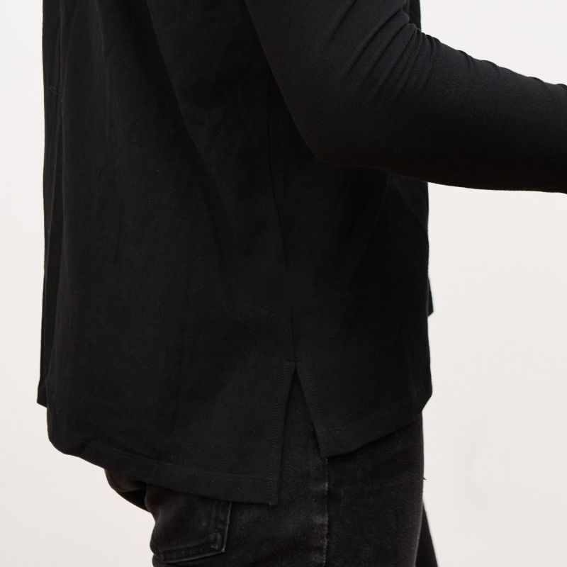 Drop Cut Hem Comfort T-Shirt - Black image