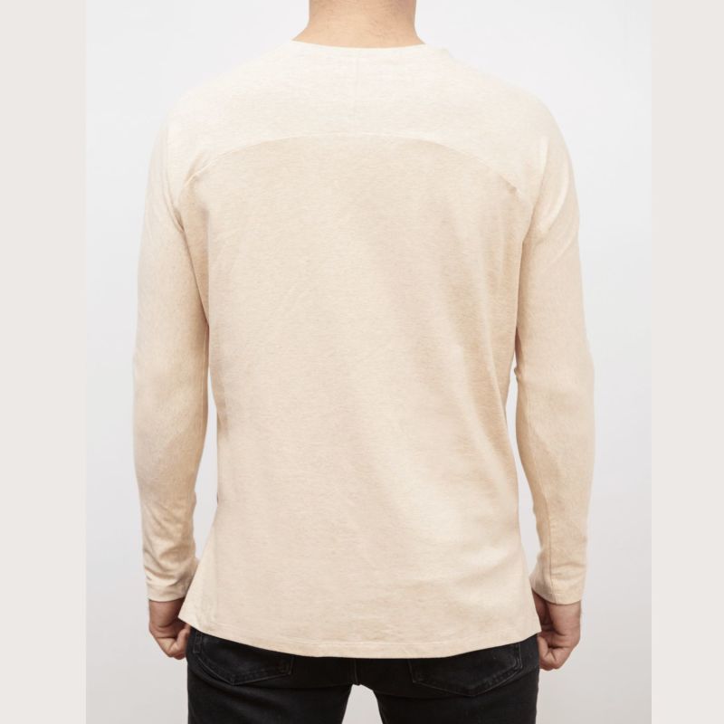 Drop Cut Hem Comfort T-Shirt - Raw Oatmeal image