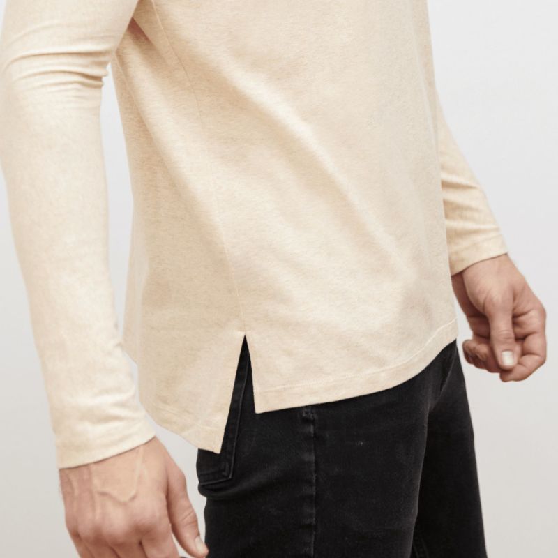 Drop Cut Hem Comfort T-Shirt - Raw Oatmeal image