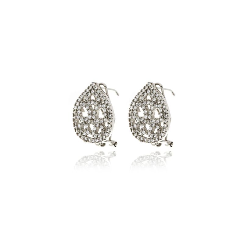 Silver Drop Diamond Earrings image