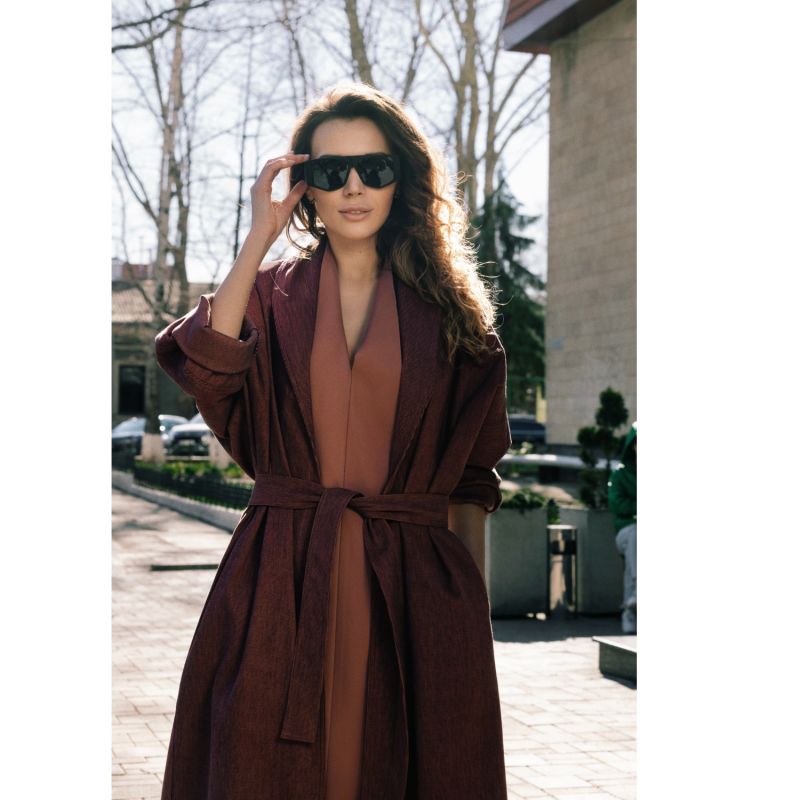 Terracotta trench coat on sale
