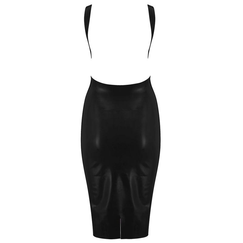 Latex Midi Dress - Black image