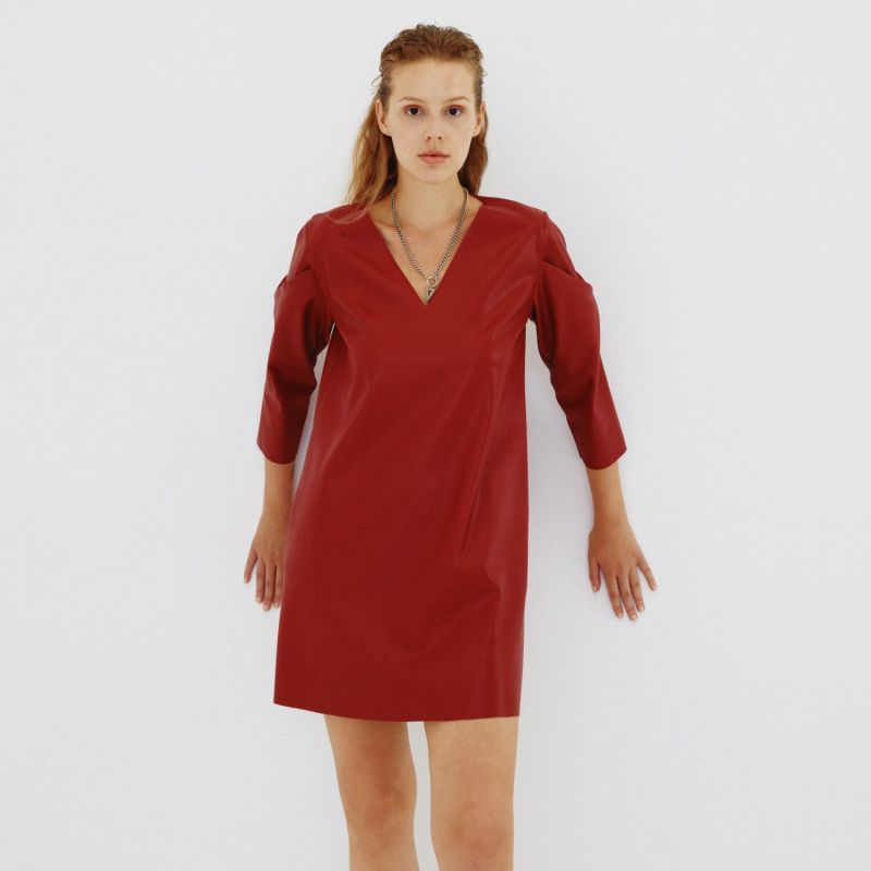 Vvv Leather Dress Red image