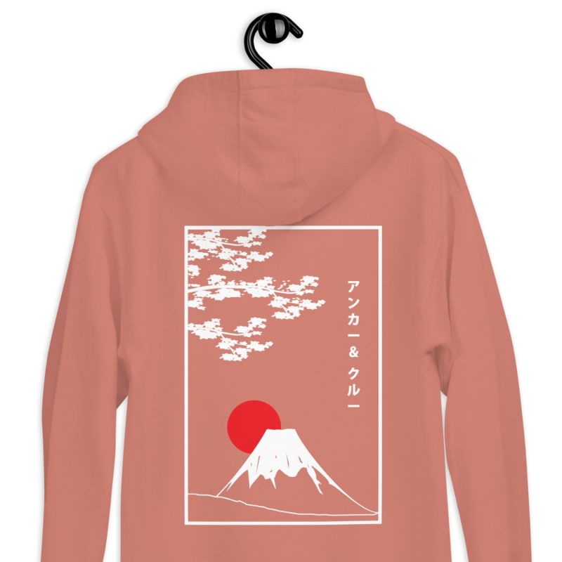 Dusty Rose Mount Fuji Landmark Cotton Blend Hoodie Women ANCHOR & CREW Wolf & Badger