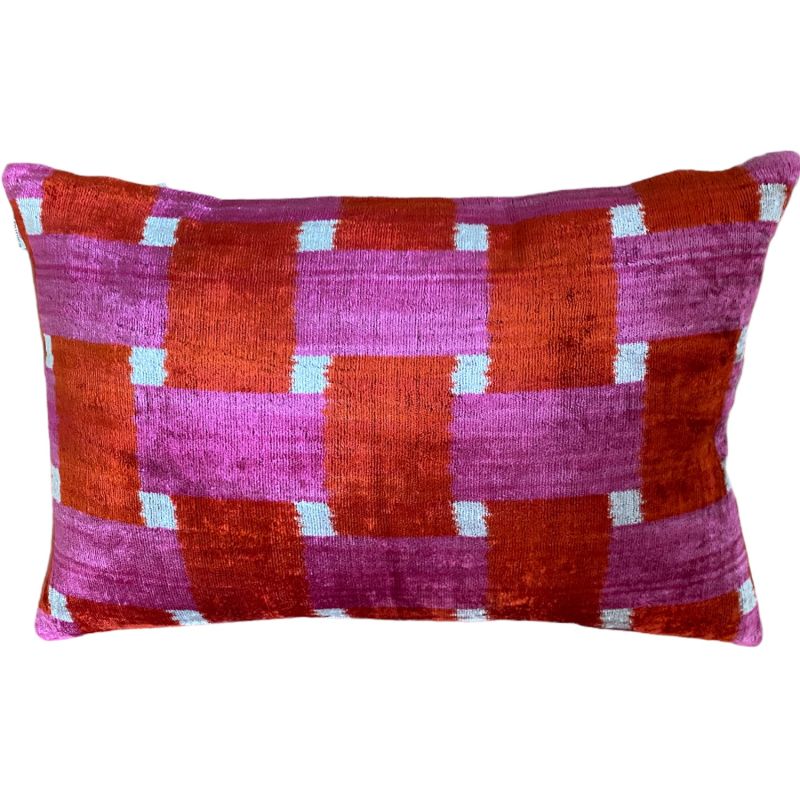 Squares Velvet Ikat Cushion image