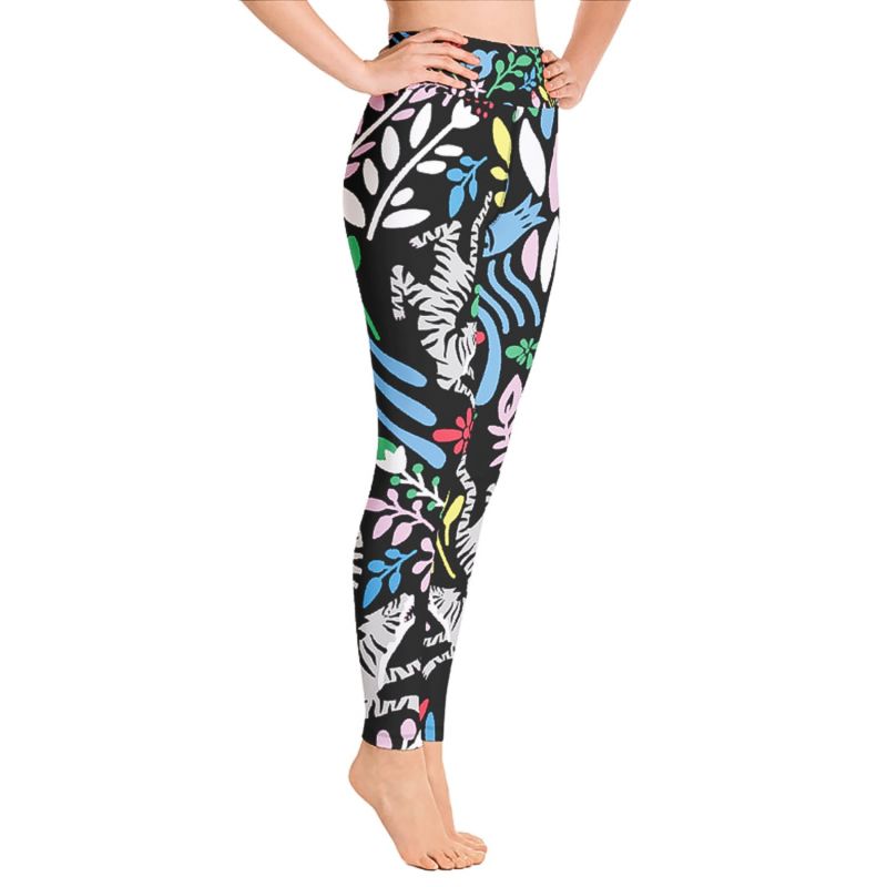 High Waist Yoga Leggings In Night Flowers image