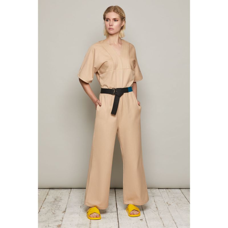 Fiona Jumpsuit Beige Organic Denim image