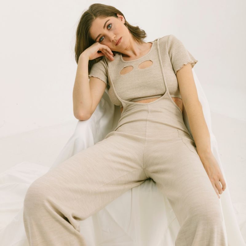 Crop Top And Jumpsuit Co-Ordinate - Cream image