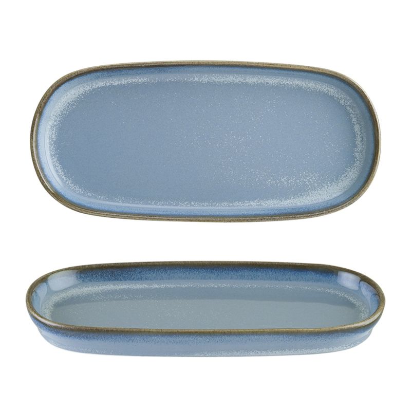 Sky Porcelain Platter Blue Oval 8.50" X 4.00" X 1.00" image