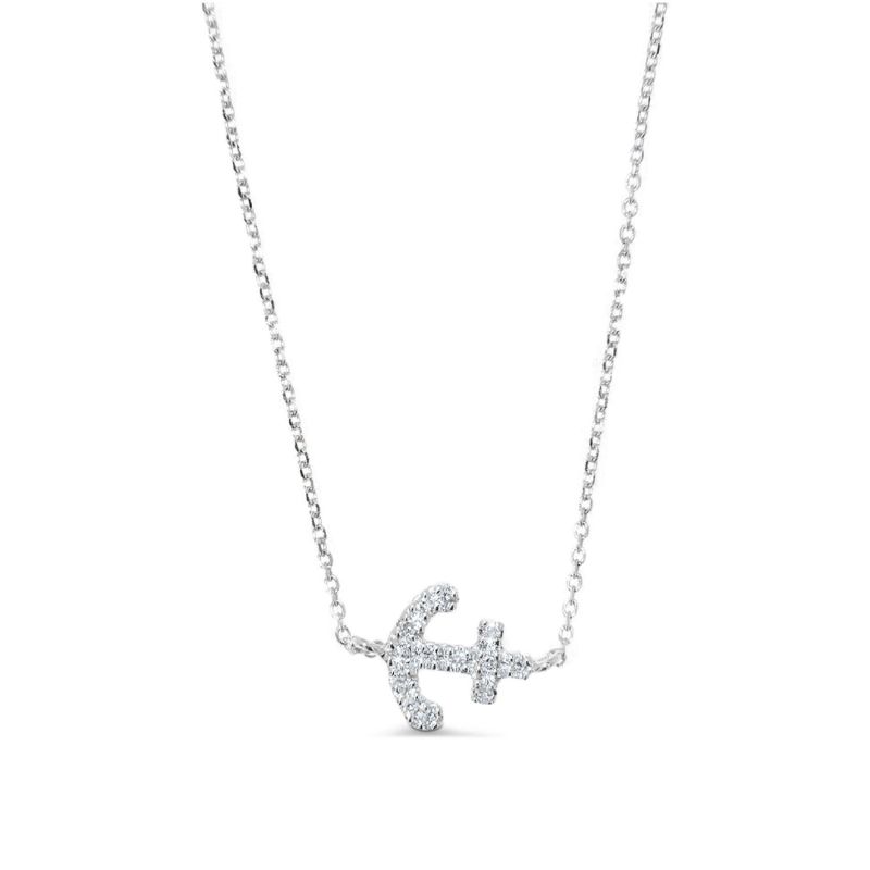 Anchor Necklace 14k White Gold image