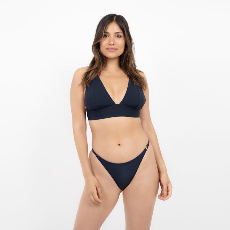 Uluwatu Timeless Classic Bikini Top In Dark Blue Pebble image