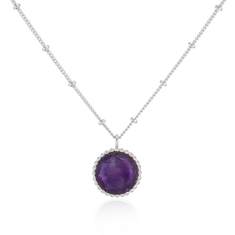 Barcelona Silver February Birthstone Necklace Amethyst image