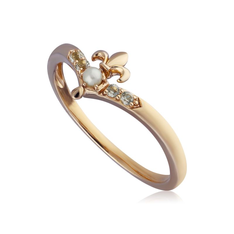 Ecfew™ Pearl Fleur De Lis Wishbone Ring image