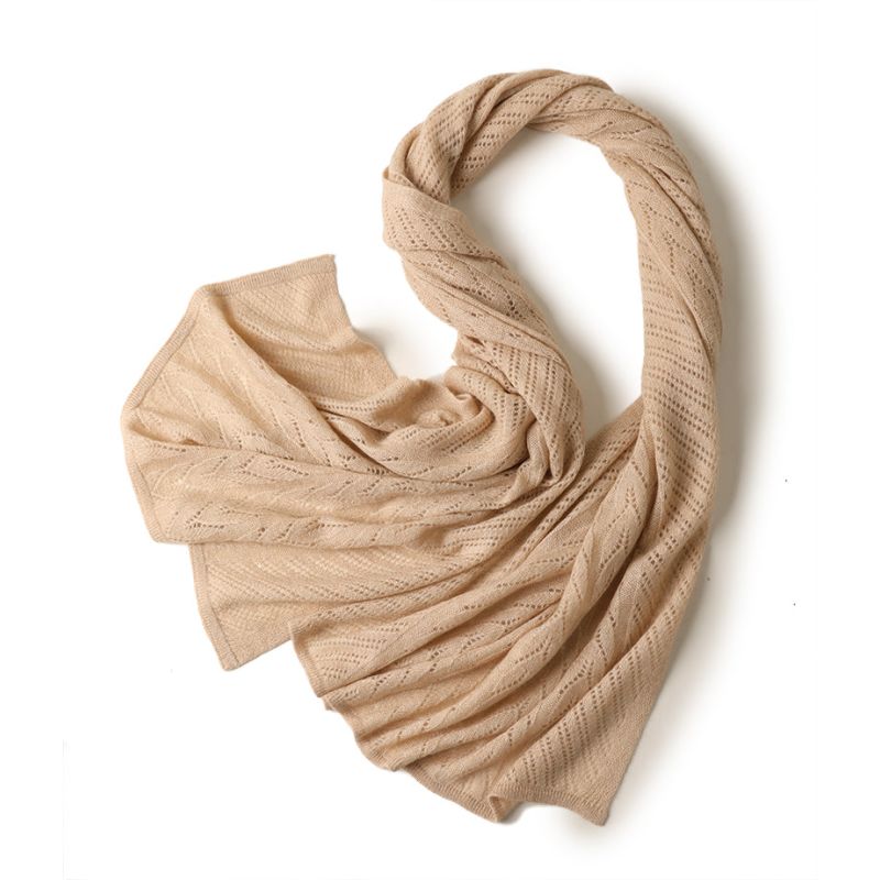 Cashmere Pointelle Scarf - Neutrals image