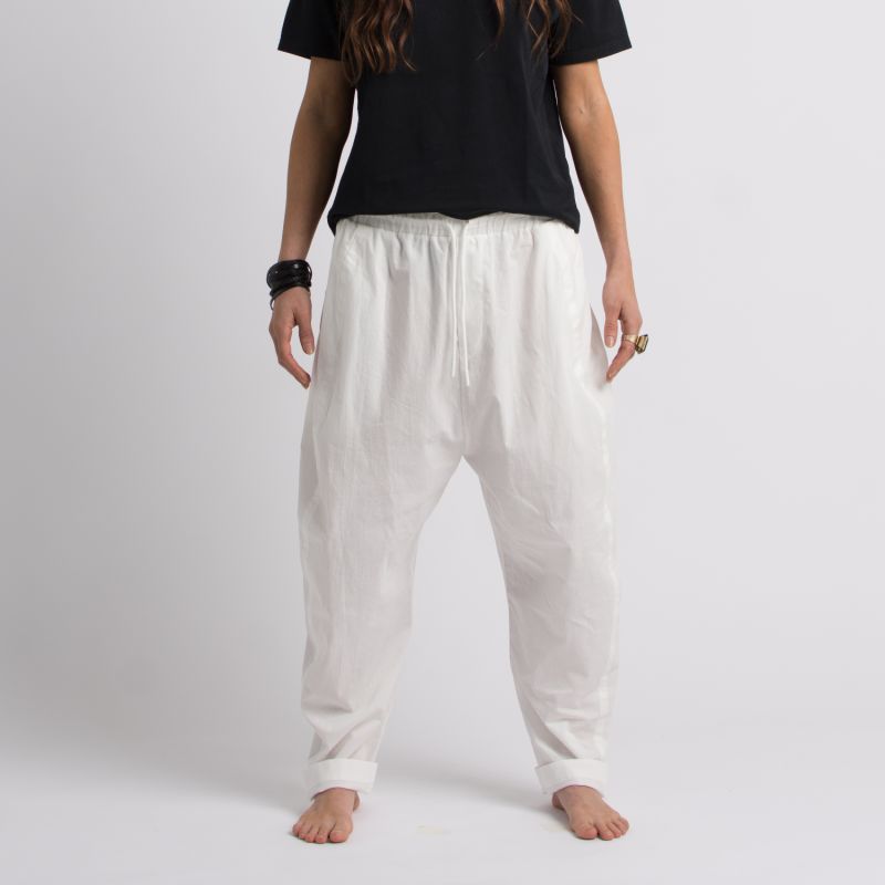 Dylan White Cotton Pants image