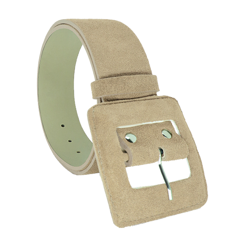 Suede Square Buckle Belt - Off White image