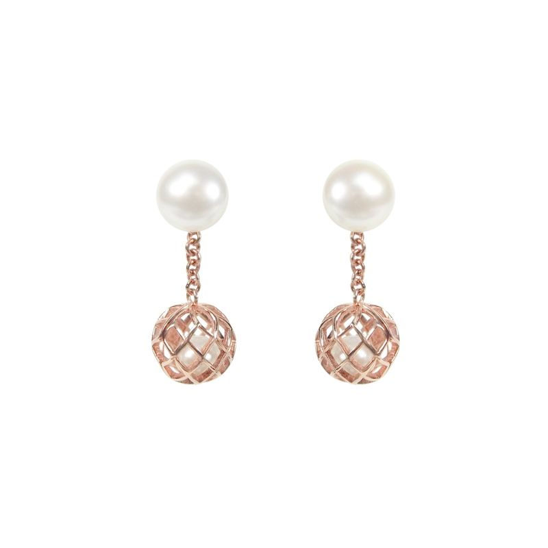 Small Signature Down Earring Rose Gold image