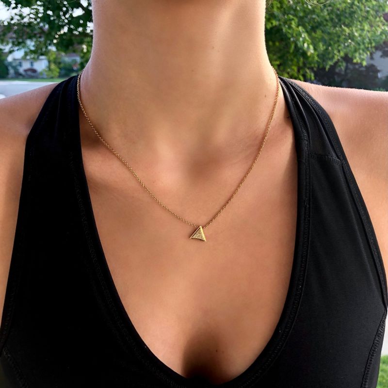 Skyscraper Triangle Necklace In 14 Kt Yellow Gold Vermeil On Sterling Silver image