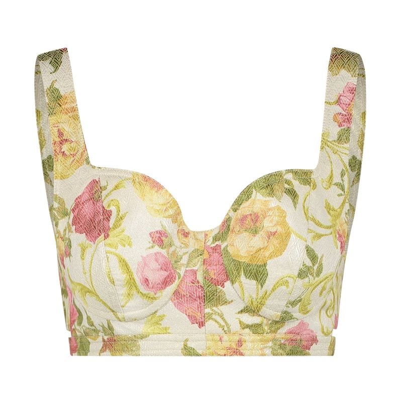 Iconic Romantic Indo Western Floral Jacquard Top image