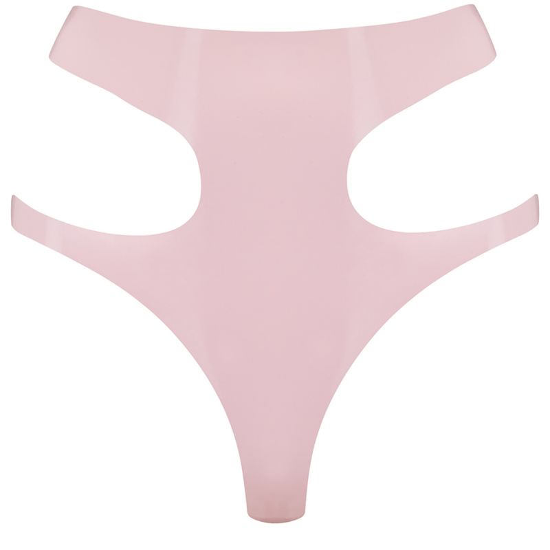 Latex Cut Out Thong - Pink image