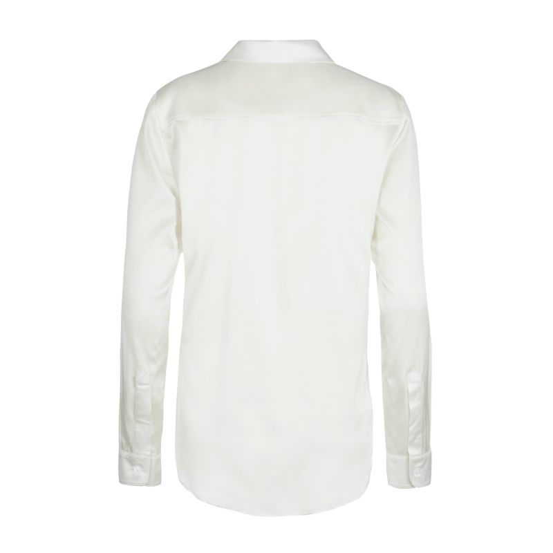 Ann - White Loose Gots Certified Organic Peace Silk Shirt image