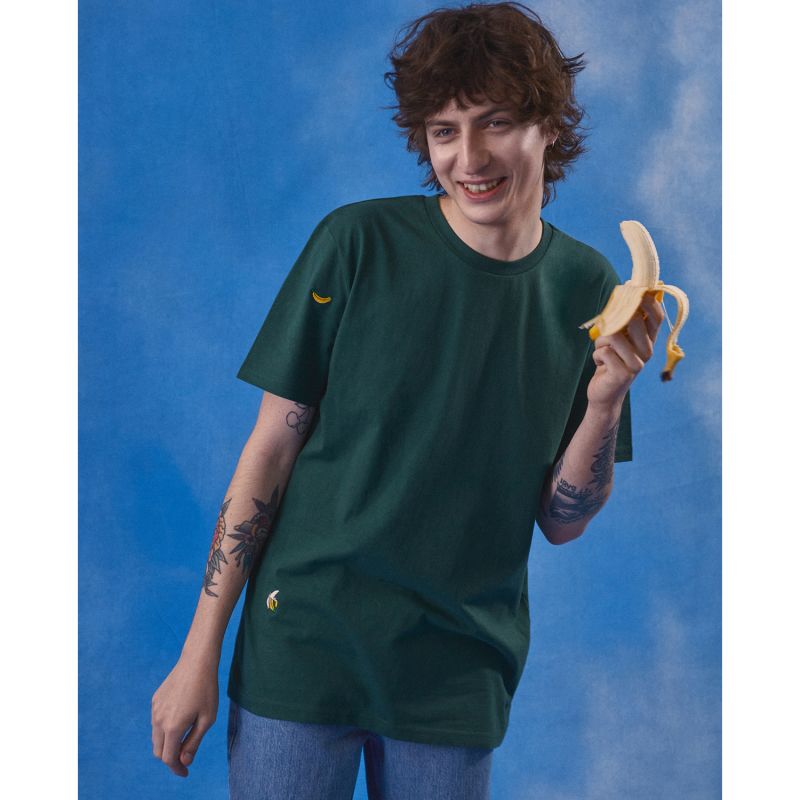 Bananas Embroidered T-Shirt Bottle Green Men image