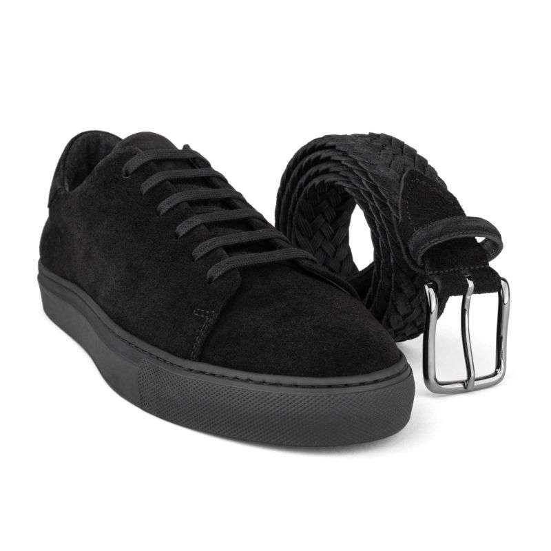 Low-Top Suede Sneakers Black Ernesto image